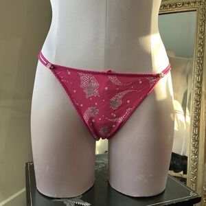 Vintage Y2K Victoria's Secret Pink Pout Logo String Thong Panty double Strap